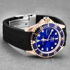 Revue Thommen Men's 'Diver' Blue Dial Black Rubber Strap Swiss Automatic Watch 17571.2865