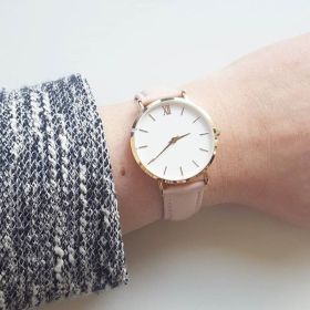 Women Watch Fashion Simple Girl Ladies Relojes Casual Leather Ladies Watch Female Clock Zegarek Damski Reloj Mujer Montre Femme (Color: Pink)