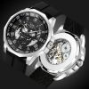 Shark Sports Watch Men Fashion 3D Skull Design SAS Shield Anchor Vintage Mechanical Watches Silicone Strap Skeleton Wirstwatch