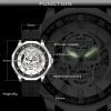 Shark Sports Watch Men Fashion 3D Skull Design SAS Shield Anchor Vintage Mechanical Watches Silicone Strap Skeleton Wirstwatch