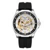 Shark Sports Watch Men Fashion 3D Skull Design SAS Shield Anchor Vintage Mechanical Watches Silicone Strap Skeleton Wirstwatch