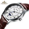 New AESOP Watch Men Sapphire Crystal Quartz Wrist Wristwatch Moon Phase Leather Male Clock Relogio Masculino Hodinky reloj hombr