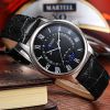 New AESOP Watch Men Sapphire Crystal Quartz Wrist Wristwatch Moon Phase Leather Male Clock Relogio Masculino Hodinky reloj hombr