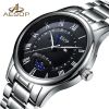 New AESOP Watch Men Sapphire Crystal Quartz Wrist Wristwatch Moon Phase Leather Male Clock Relogio Masculino Hodinky reloj hombr